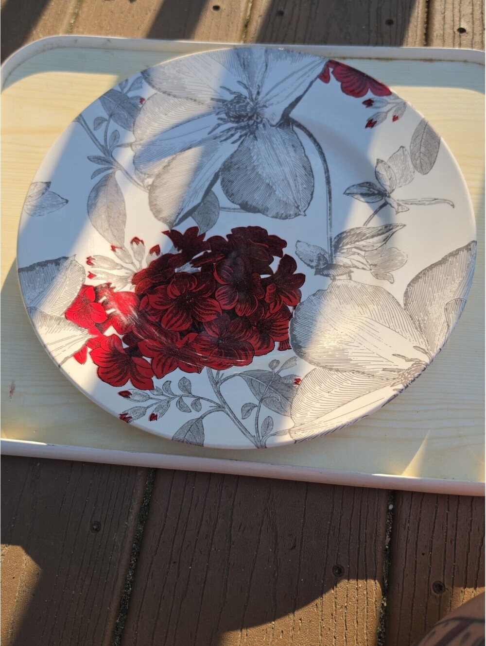 Andrew Tanner Royal Staffordshire RED CLEMATIS England Dinner Plate 11"